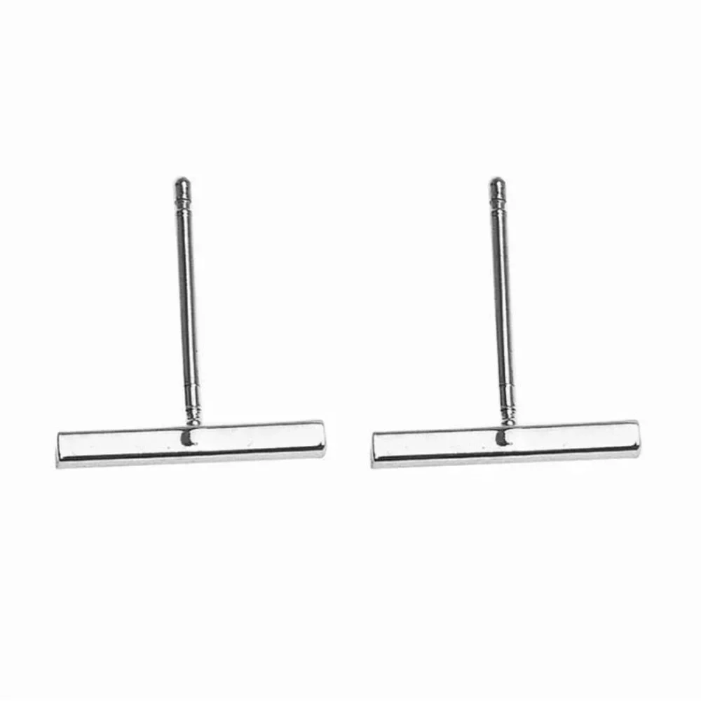 NEW Minimalist Silver Bar Stud Earrings